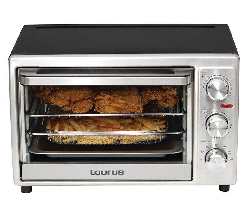 horno tostador con freidora de aire taurus radiance 20 lts acero