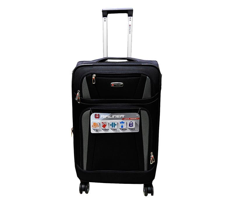 maleta airliner poliester 1551bl 24'' negro - VIU Tienda Online
