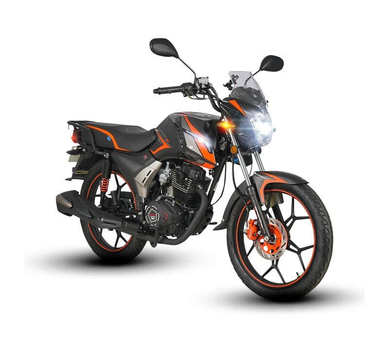 Moto negro shop con naranja